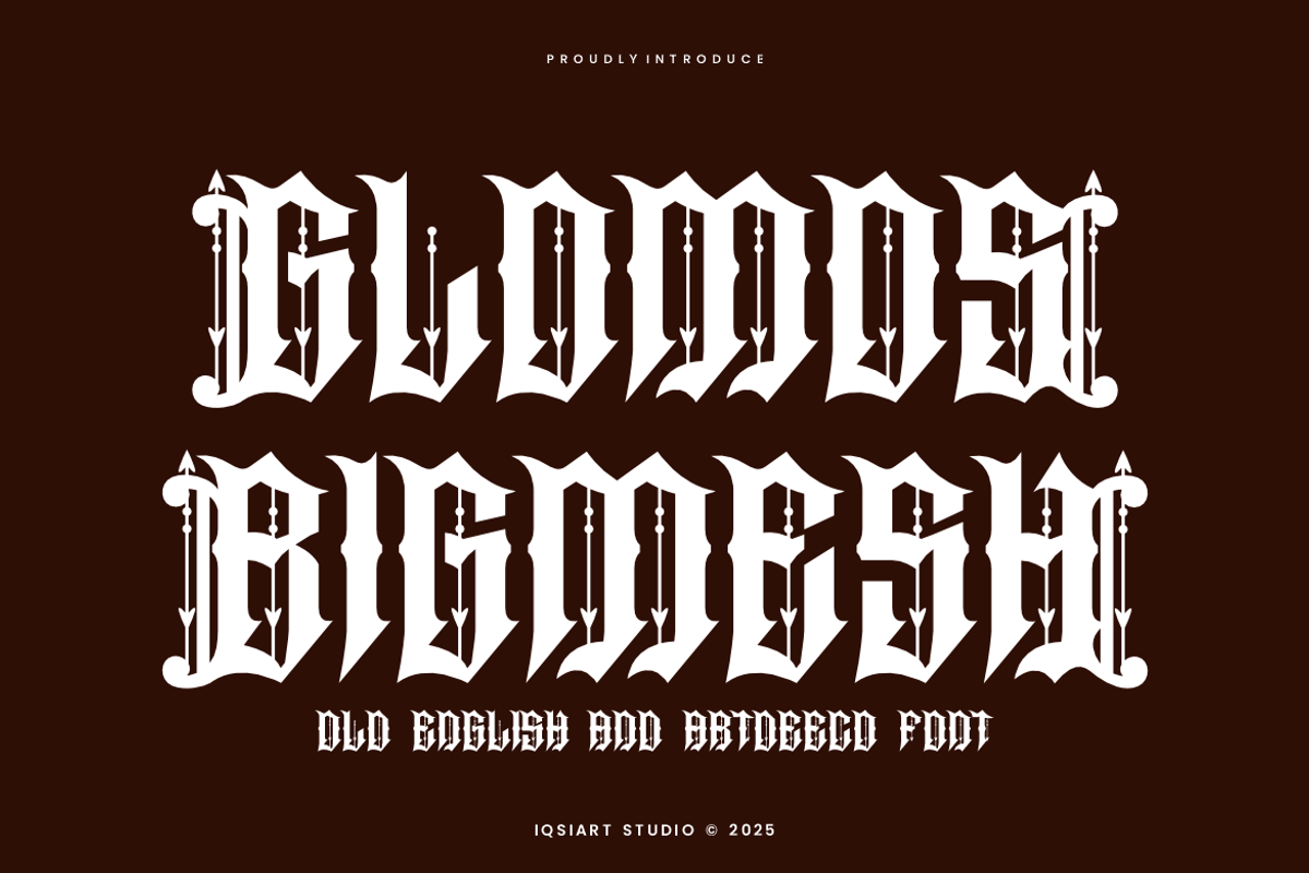 Glomos Bigmesh - Old English Font, a Blackletter Font by Iqsiart Studio (Photo 1 of 7)
