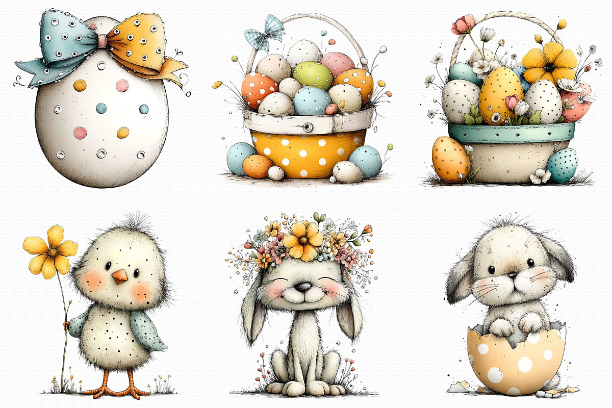 Easter Watercolor Clipart, an Illustration by Libby Wishes (Photo 3 of 9)
