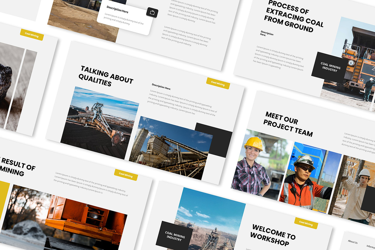 Coal Mining Powerpoint Presentation, a Presentation Template by Formatika Studio