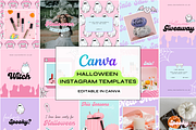 Halloween Pink Instagram Templates, a Marketing Template by The Pixel Palace (Thumbnail 1 of 6)