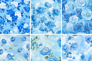 Sky Blue Serenity Roses Seamless, a Pattern Graphic by PrintablesByFranklyn (Thumbnail 3 of 4)