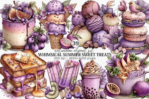 Whimsical Summer Sweet Treats Clipar, an Illustration by Canvas Craft