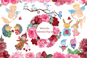 Valentine's Day watercolor set