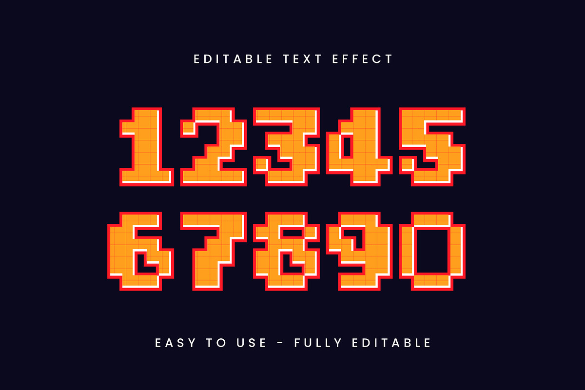 Retro Pixel Grid Text Effect preview 2