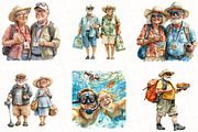 Funny Summer Old Couple Clipart, an Illustration by OK Design (Thumbnail 5 of 5)
