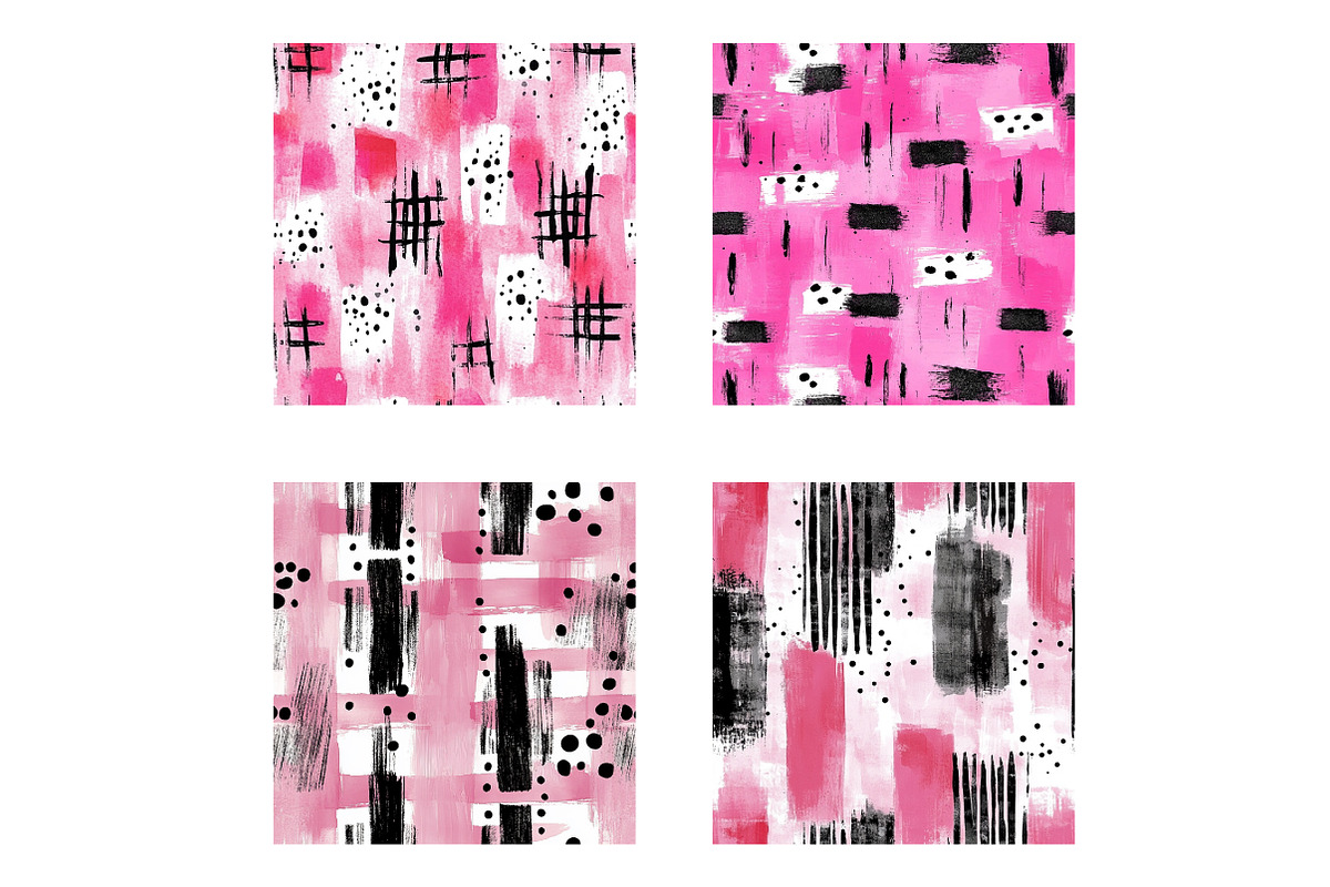 Messy Pink Brushstroke Digital paper, an Illustration by Designworld (Photo 5 of 5)