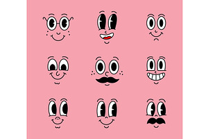 Funny cartoon character faces on, an Object Illustration by GraphiShop