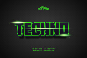 Text Effect Techno, a Layer Style Add-On by Navy Graphic