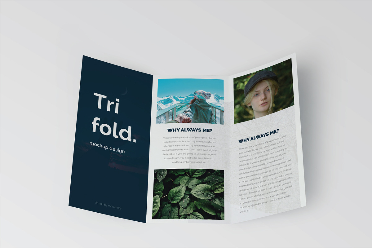 Trifold Brochure Mock-Up Set, a Print Template by Mockstore