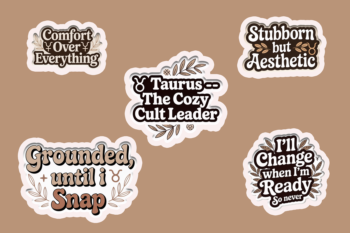 Funny Zodiac Digital Sticker Set, an Object Graphic by Jakayla Digital Co (Photo 14 of 20)
