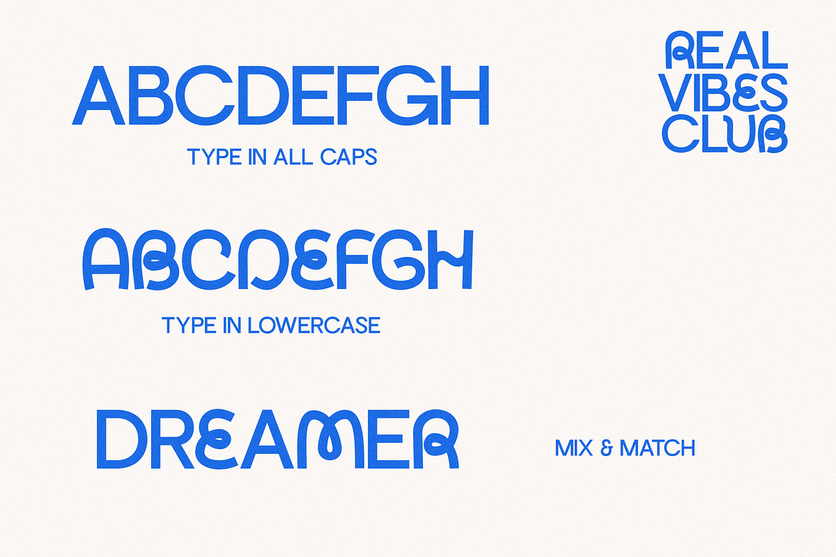Real Vibes Club | Quirky Sans Font, a Sans Serif Font by KA Designs (Photo 10 of 11)