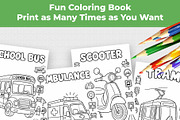 Transportation Coloring Book for Kid, an Education Illustration by Mohammad Sarfaraz (Thumbnail 3 of 17)