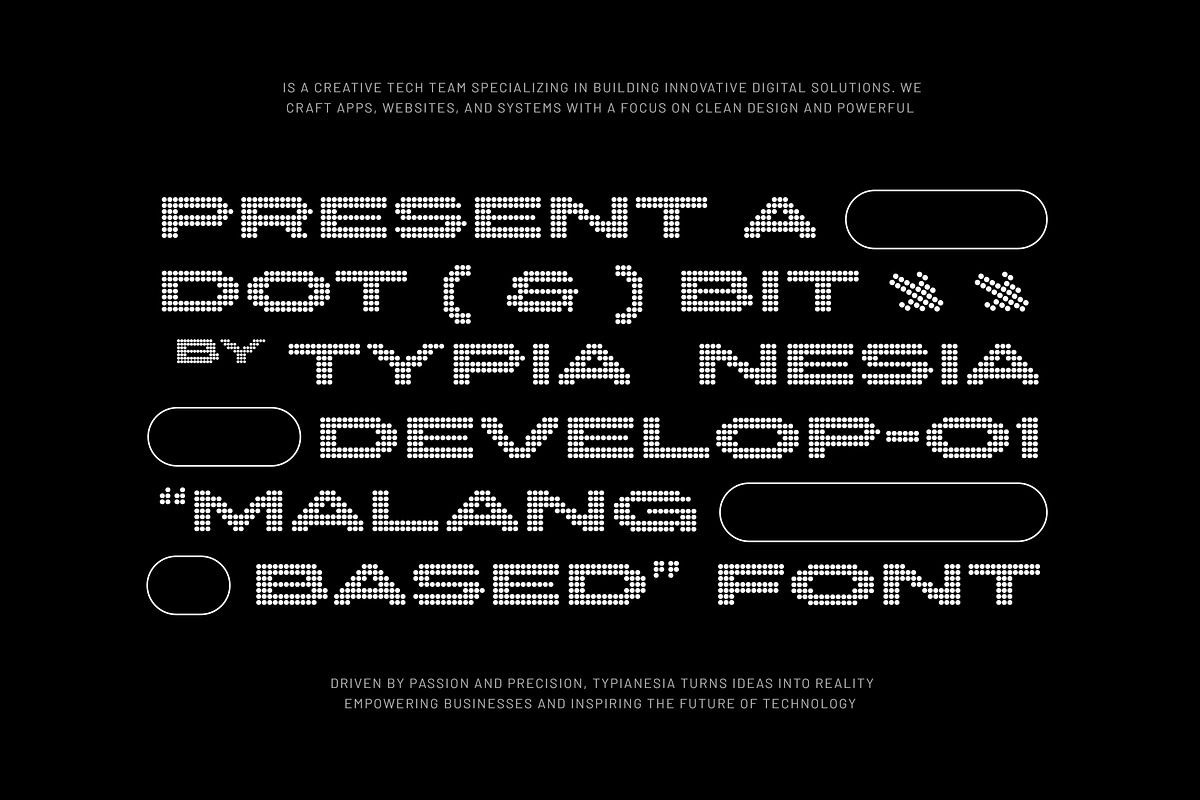 Neo Rizon - Modern Dot Display, a Sans Serif Font by Typia Nesia (Photo 6 of 12)