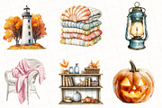 Watercolor Autumn Shore Clipart, an Illustration by OK Design (Thumbnail 3 of 5)