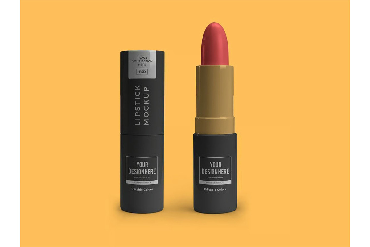 Lipstick Cosmetic Mockup Template, a Packaging Mockup by DesignRushMarket (Photo 5 of 11)