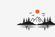 Majestic Mountain and Tree Vector, a Graphic by hafijul (Thumbnail 7 of 9)