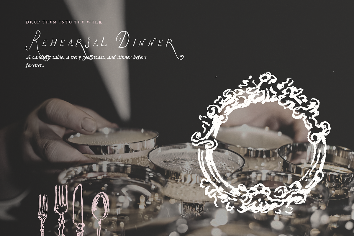 Wedding Rehearsal Dinner Clipart Set, an Object Illustration by The October Creative (Photo 8 of 13)