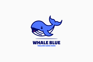 Whale Blue Simple Mascot Logo, a Branding & Logo Template by Artnivora.Std