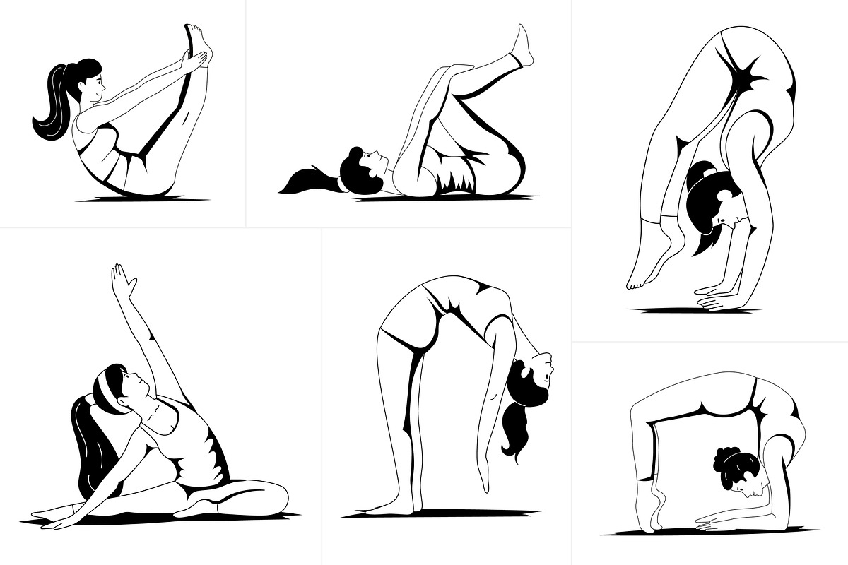 Yoga Poses Illustration Set, a Sport Illustration by Creative Stall (Photo 6 of 11)