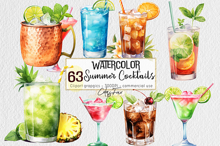 Summer Cocktails Clipart Drink