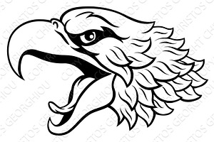 Bald Eagle or Hawk Mascot Head Face, an Animal Illustration by Christos Georghiou