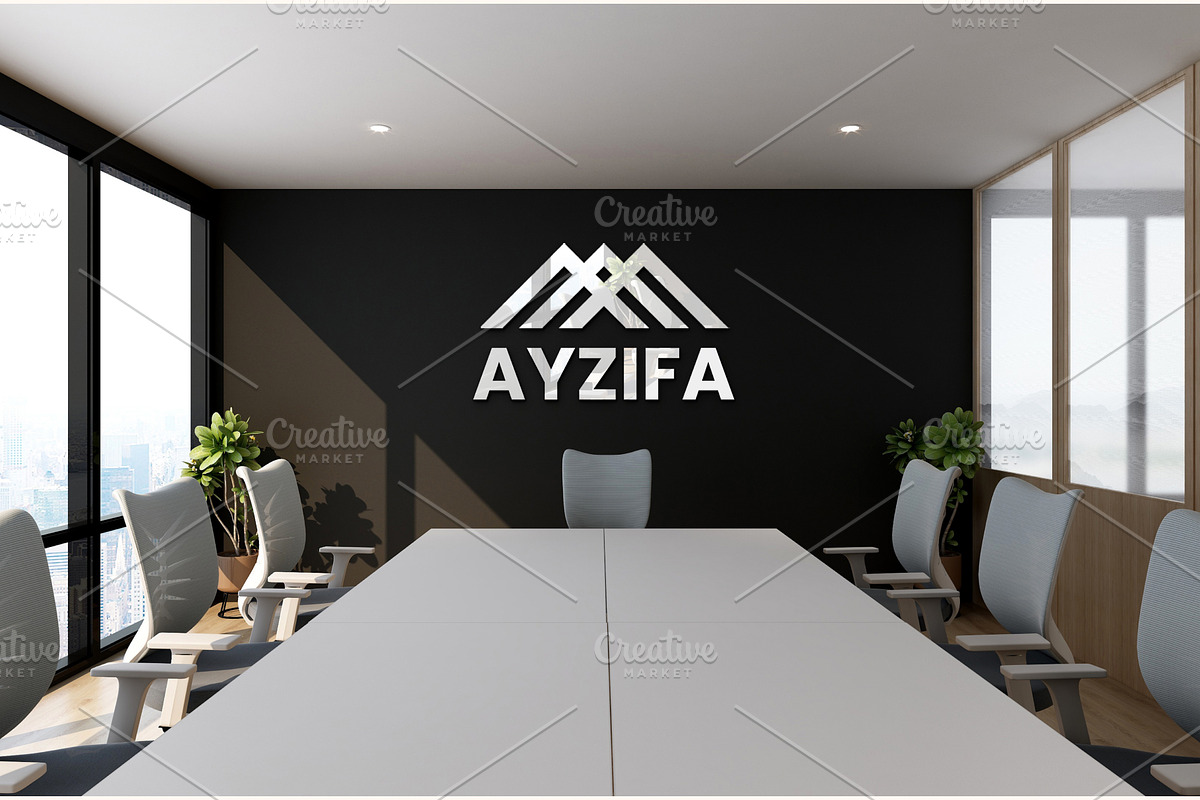 PSD Office Meeting Room Wall Mockup, a Product Mockup by Ayy (Photo 4 of 15)