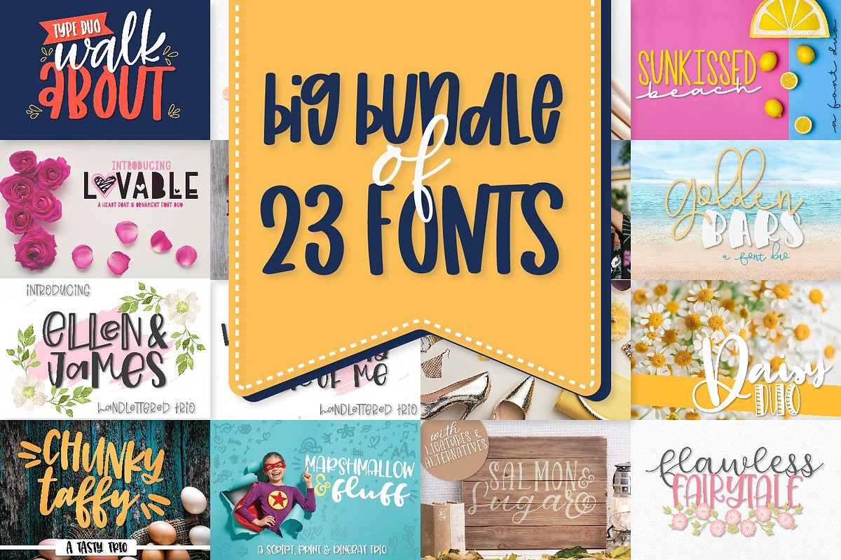 Power Duos - A Big Font Bundle, a Font by CraftyLittleNodes (Photo 1 of 12)