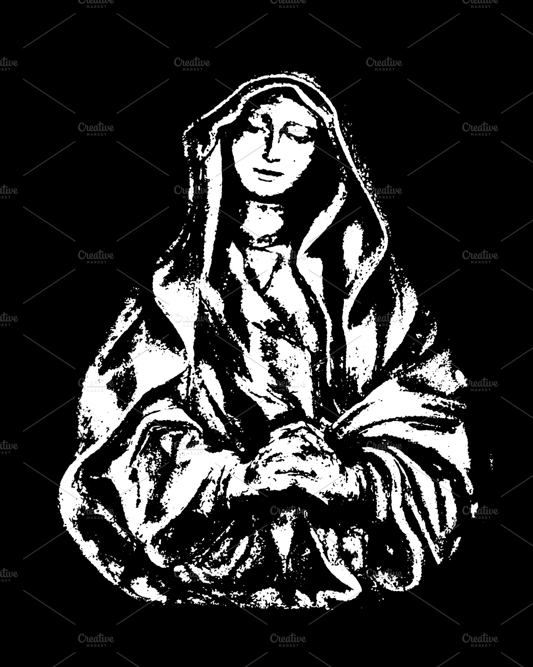 Religious woman isolated graphic, an Arts & Entertainment Photo by DanFLCreativo