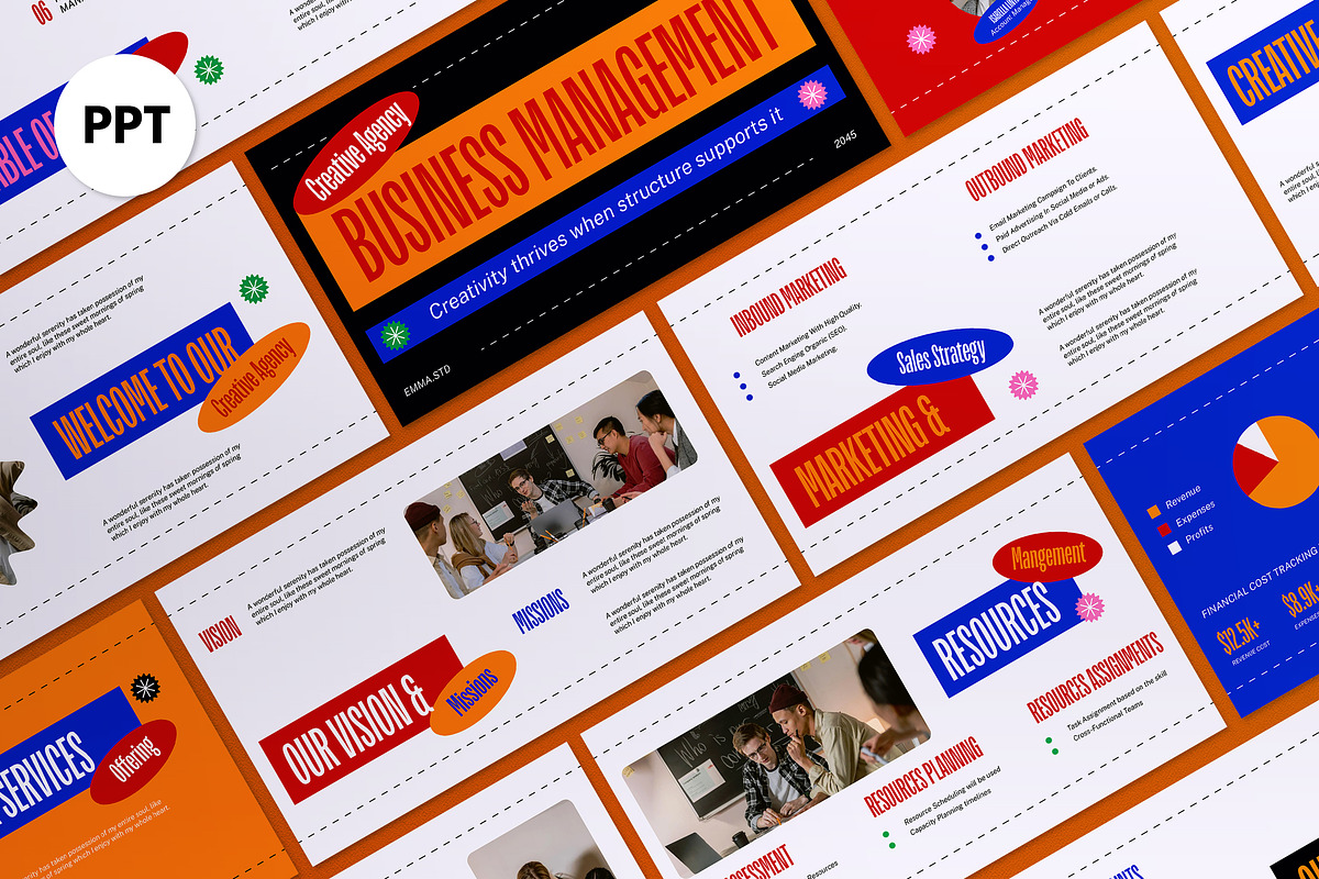Red Business Management PPT, a Presentation Template by graphicook (Photo 1 of 4)