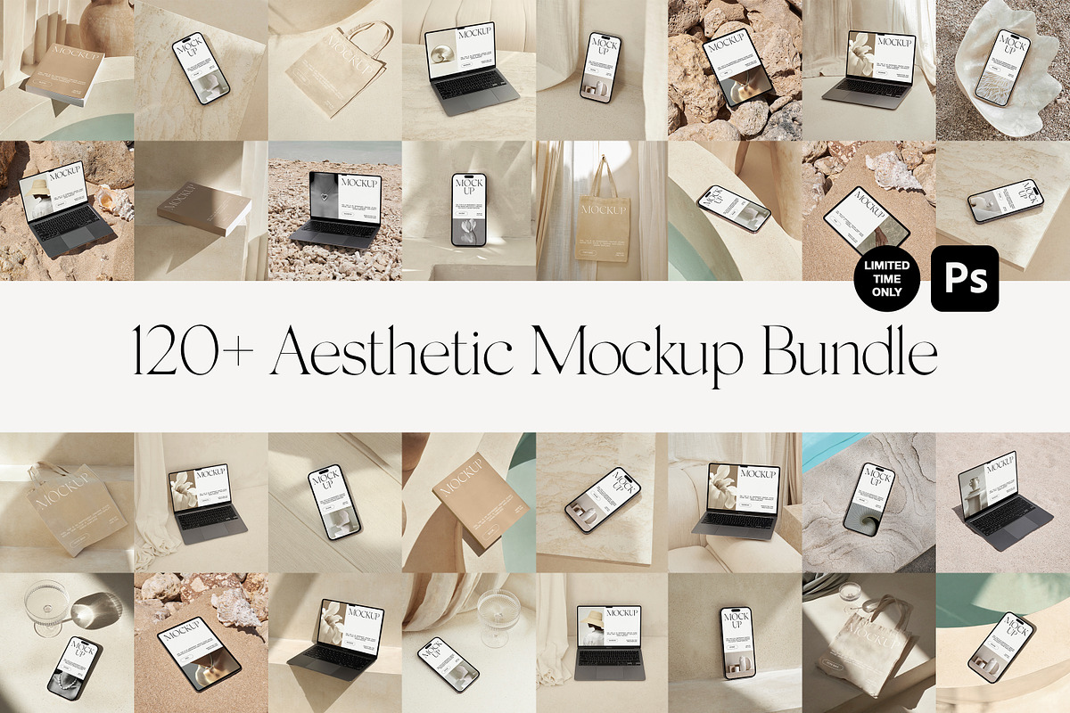 120+ Aesthetic Mockup Bundle, an iPhone Mockup by Feel This (Photo 1 of 15)