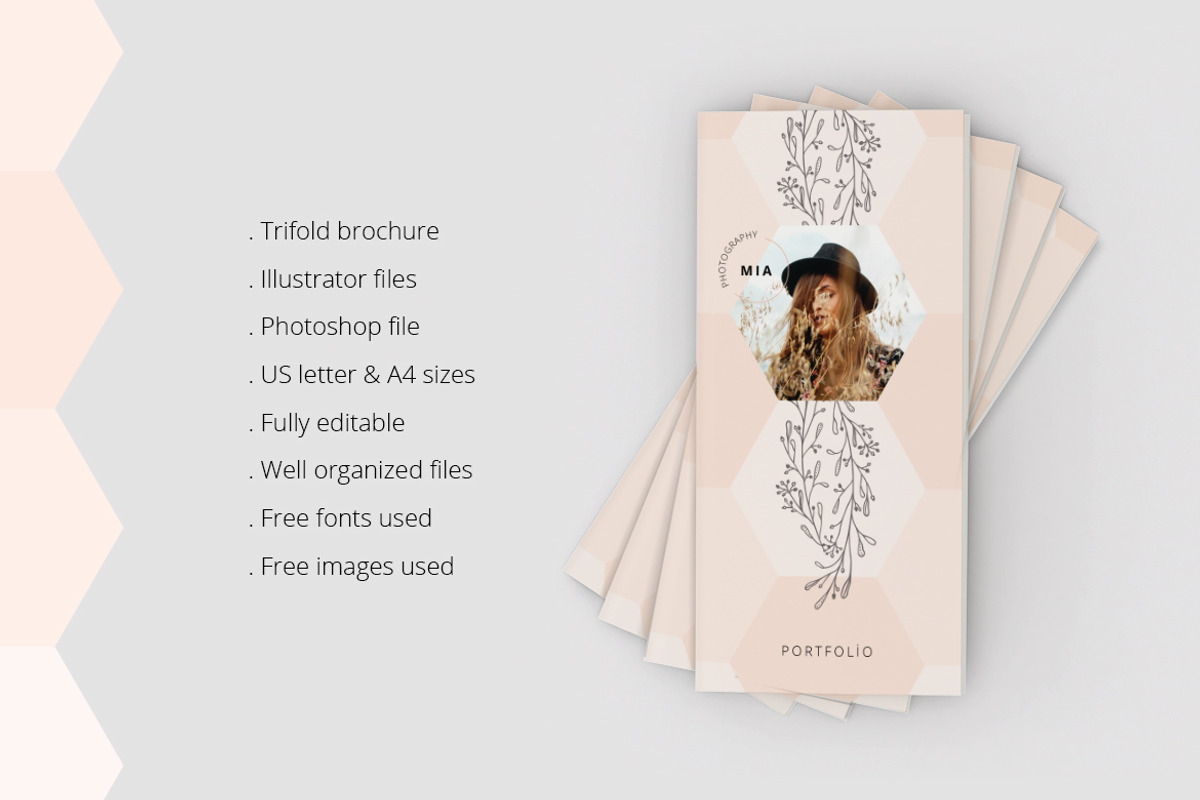 Trifold Brochure Hexagon Design, a Brochure Template by AgataCreate (Photo 2 of 8)
