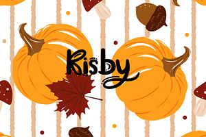 Cozy Autumn Pumpkin Stripes Seamless