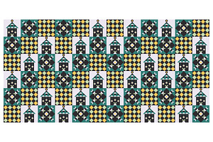 Geometric repeating motif, a Decorative Illustration by Creative Backgrounds