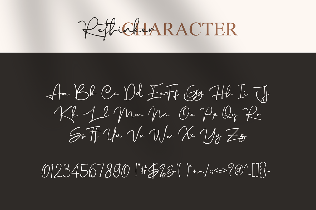 Rethinker - Stylish Signature, a Script Font by Dumadistyle (Photo 3 of 9)