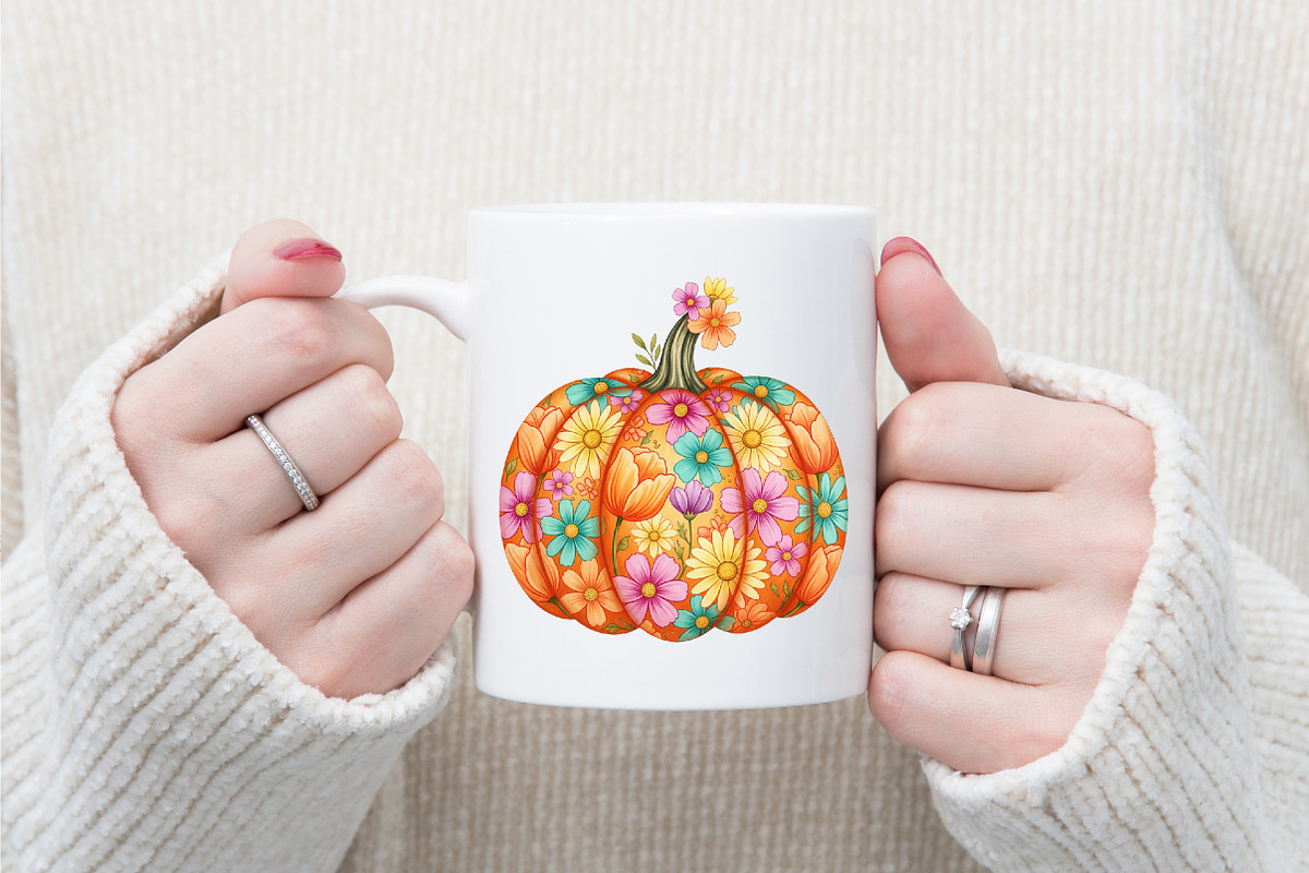 Floral Pumpkin Png Boho Fall Pumpkin, an Illustration by designcity5 (Photo 4 of 4)