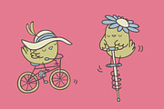 Birdies chilling out - image set, a Healthcare Illustration by celandine (Thumbnail 2 of 4)