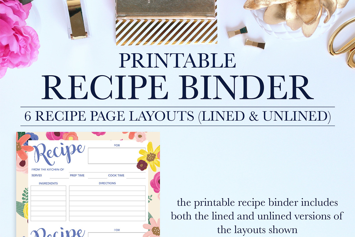 Recipe Binder Printable Kit, a Stationery Template by Jessica Marie Design (Photo 3 of 4)