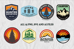 Vintage Mountain Logos Retro Bundle