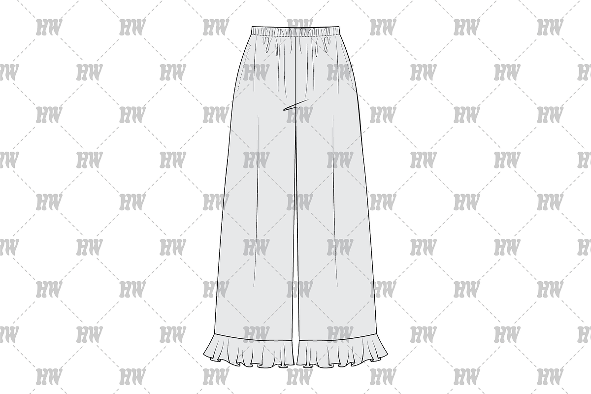 Ruffle Pant Fashion Flat, a Bottom Mockup by haydenwentworth (Photo 2 of 3)
