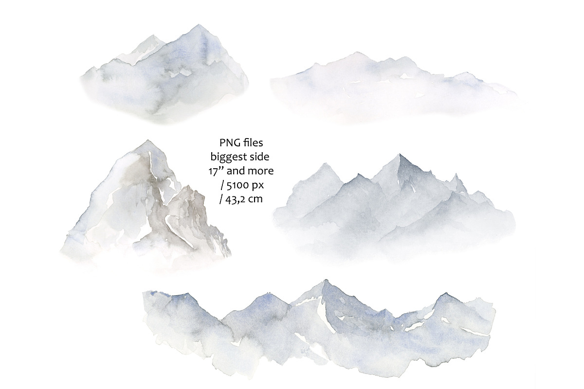 Watercolor Mountains Clipart, a Background Graphic by Lemon design (Photo 2 of 8)