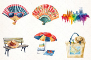Summer in Barcelona Clipart, an Illustration by Pixels.Craft (Thumbnail 3 of 7)