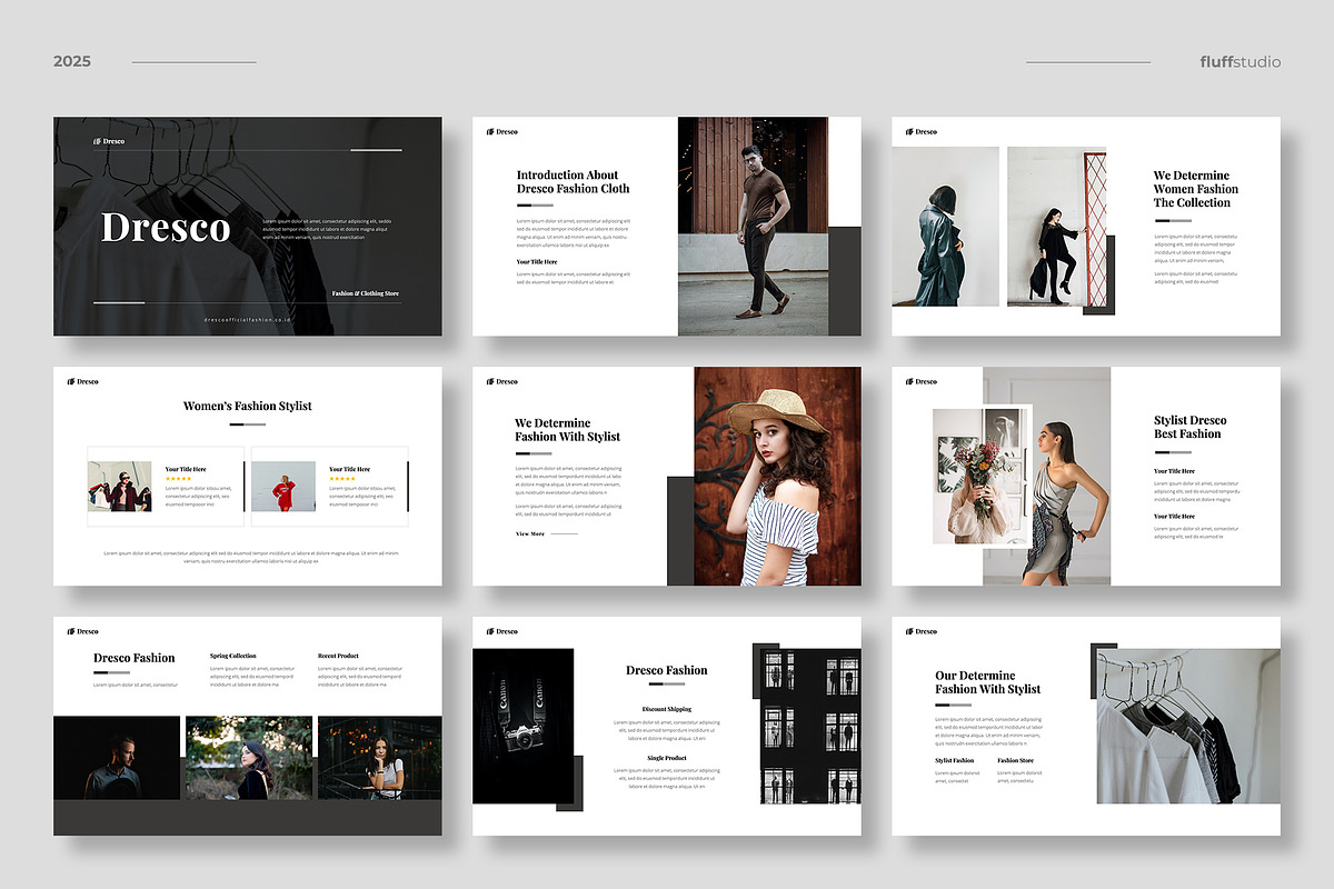 Fashion & Clothing Google Slides, a Design Template by fluffstudio (Photo 2 of 5)