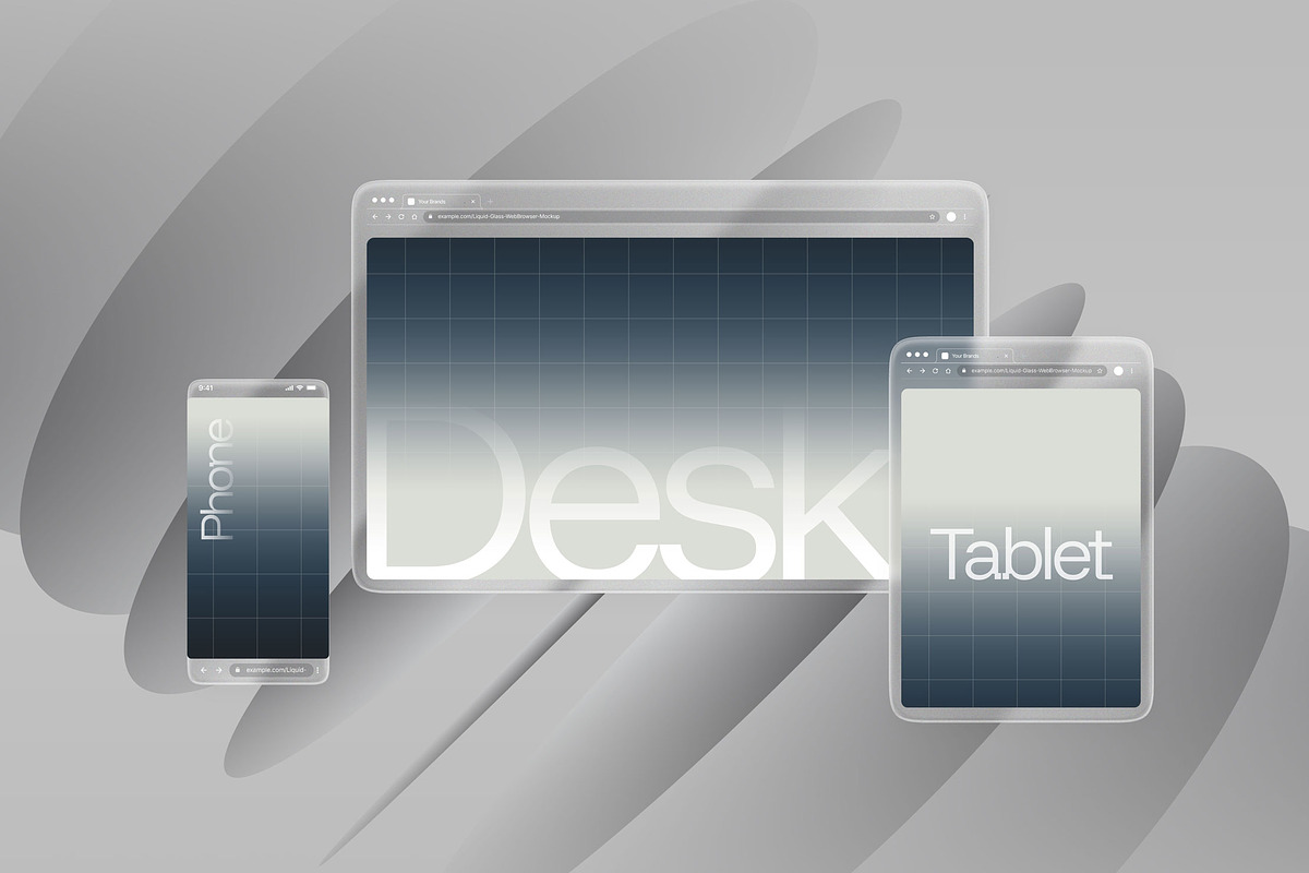 Liquid Glass Multi Device Mockup, a Device Mockup by fakhroo (Photo 2 of 3)