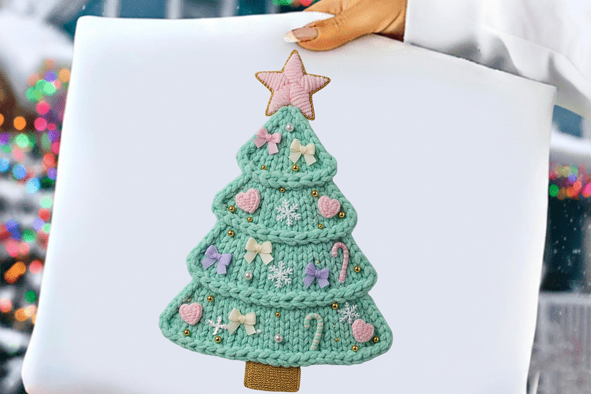 Coquette Crochet Yarn Christmas Tree, an Illustration by DreamCafeArt (Photo 1 of 4)
