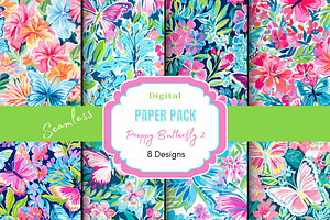 Preppy Butterfly Digital Paper Pack, a Pattern Graphic by Paper & Pattern Studio