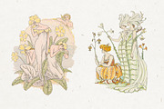 Vintage Floral Women in Art Nouveau, a Person Illustration by Patterns for Dessert (Thumbnail 5 of 9)