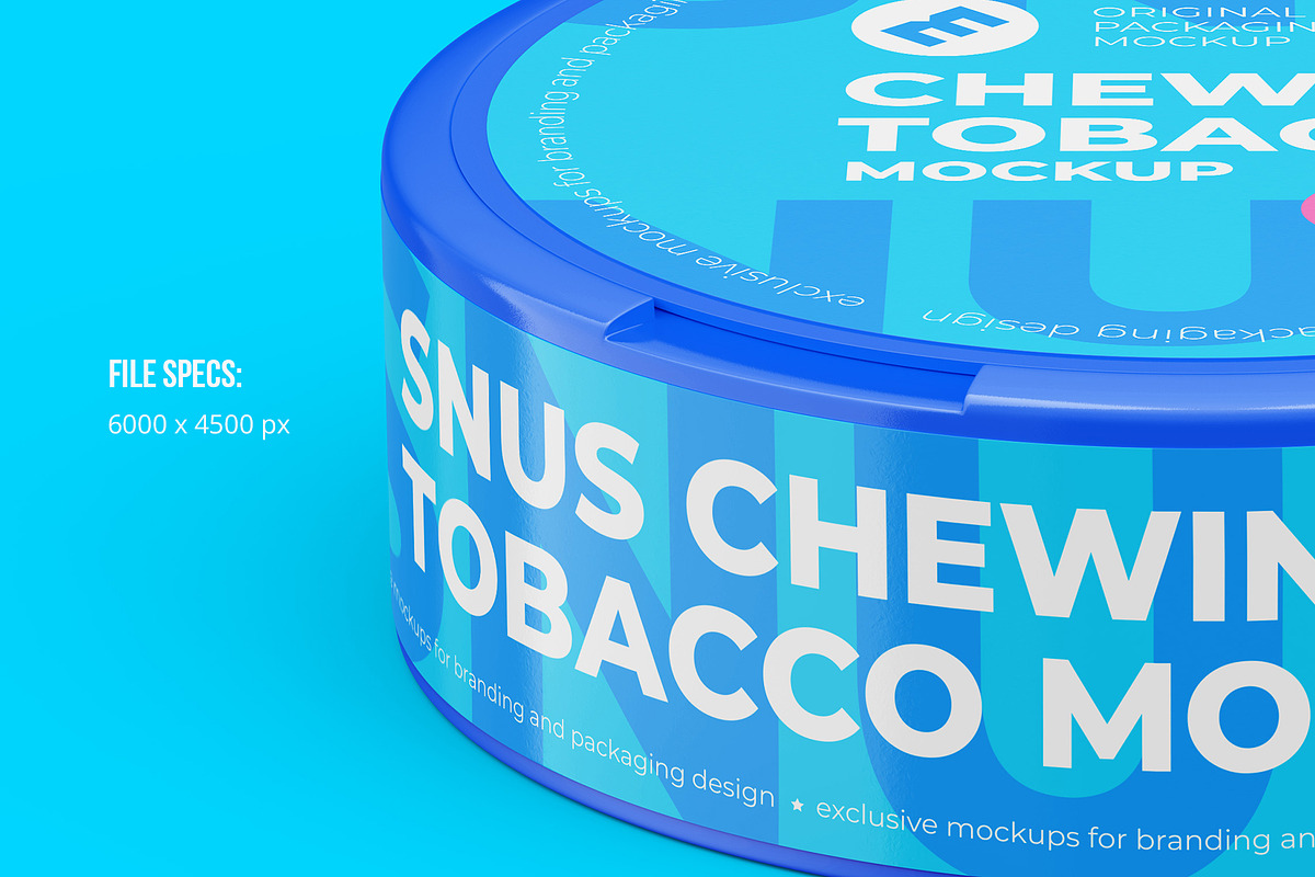 Snus Chewing Tobacco one lock 4 PSD, a Packaging Mockup by easymock 2 (Photo 6 of 15)