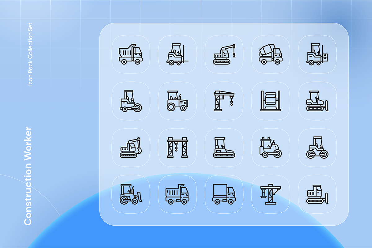 Construction Worker Icon Set, an Outline Icon by Nathaya Studio (Photo 2 of 2)