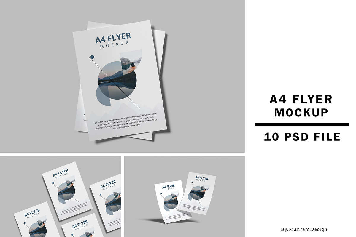 A4 Flyer Mockup, a Print Template by mahremdesign (Photo 1 of 12)