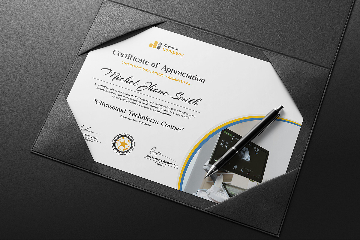 Ultrasound Technician Certificate, a Stationery Template by DesignDevisers (Photo 7 of 10)